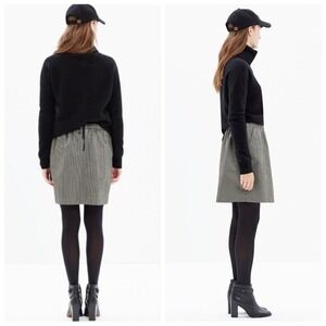 Madewell Skirt XS Jacquard Metallic Party Gold Black Short Pockets Zipper Lined